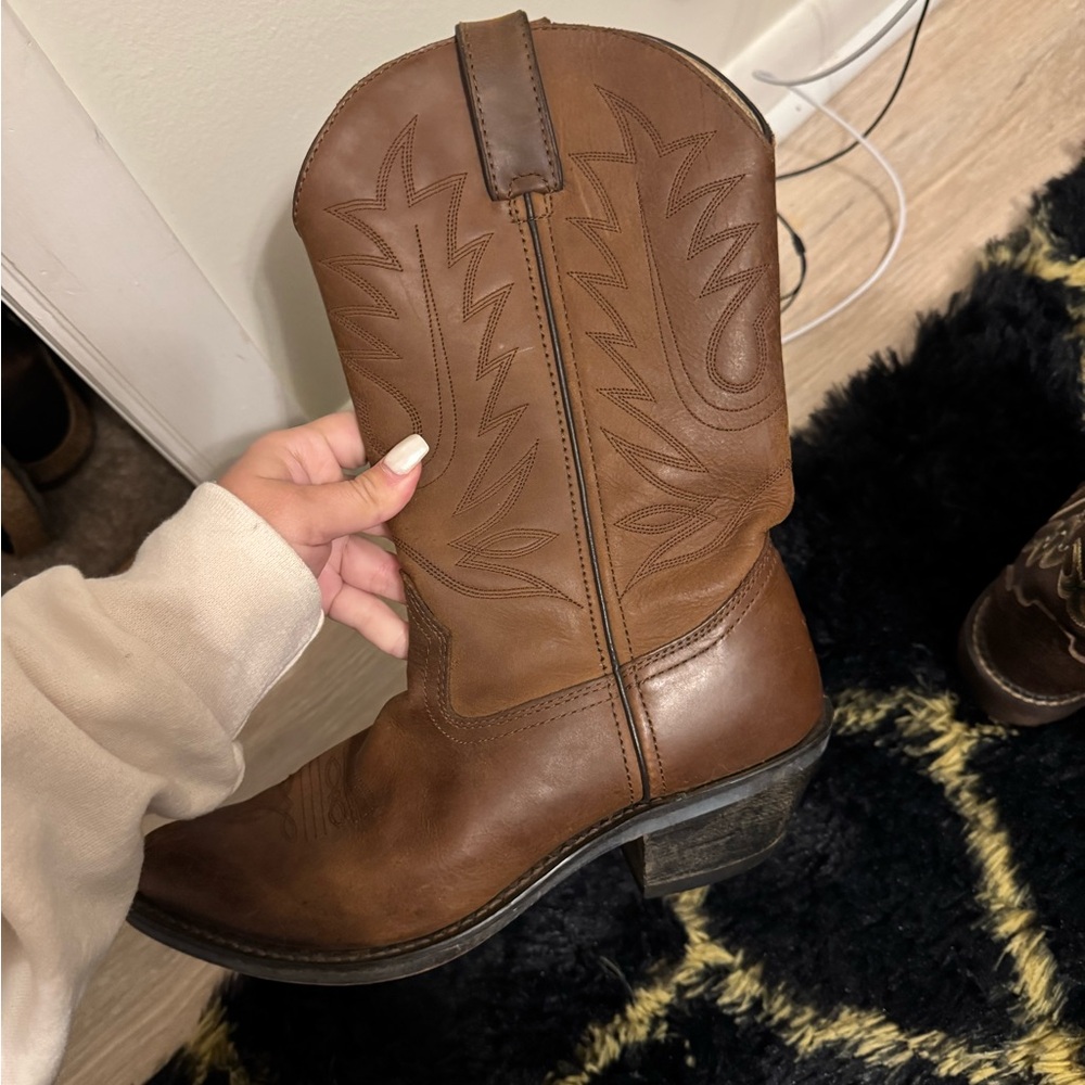 Brown Leather Cowboy Boots